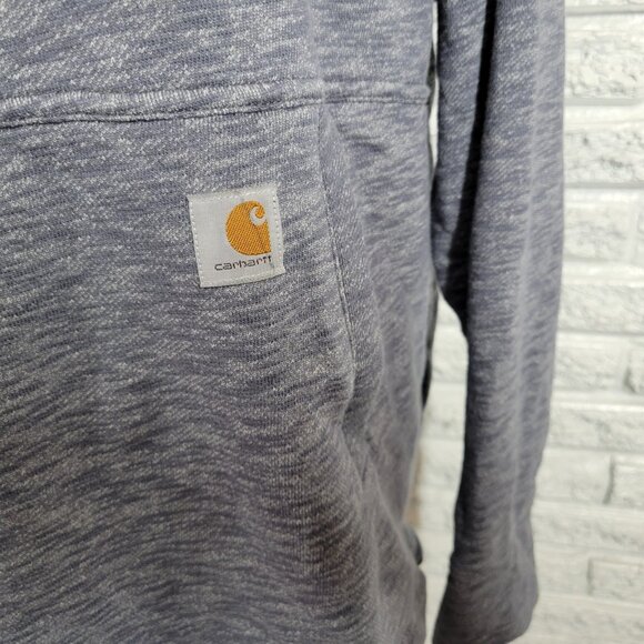 Carhartt Womens Sweatshirt 1X Plus Hoodie Gray Pockets Activewear Comfy SWE36E - Picture 3 of 4